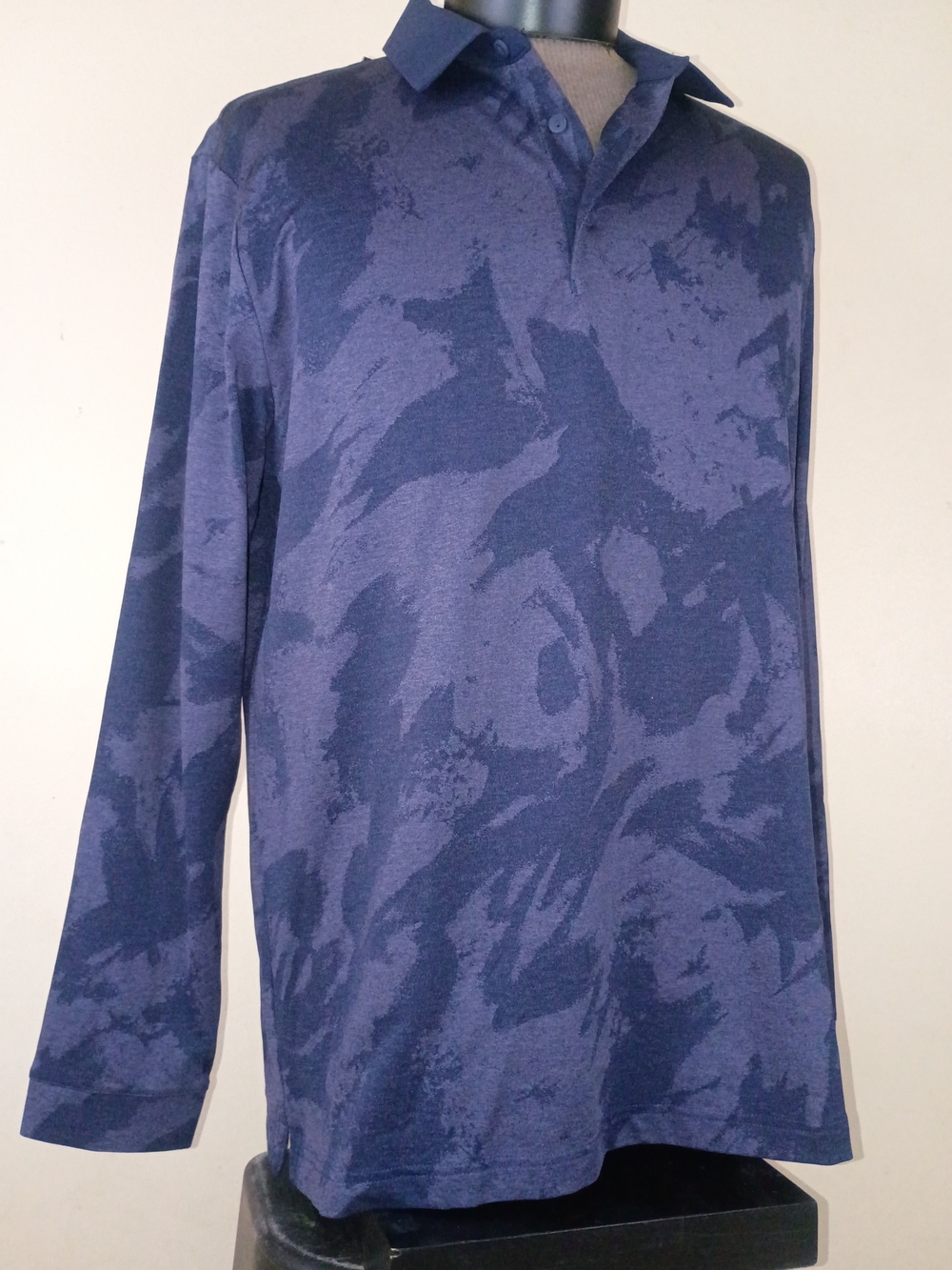 Under Armour Golf Men's Playoff Polo Jacquard Long Sleeve Navy Blue - NWT XL $80